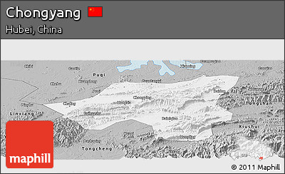 Gray Panoramic Map of Chongyang