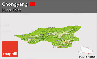 Physical Panoramic Map of Chongyang, cropped outside