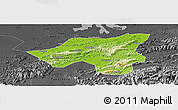 Physical Panoramic Map of Chongyang, darken, desaturated