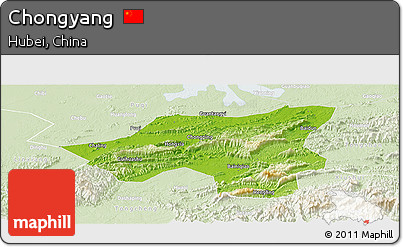 Physical Panoramic Map of Chongyang, lighten