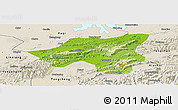 Physical Panoramic Map of Chongyang, shaded relief outside
