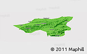 Political Panoramic Map of Chongyang, cropped outside