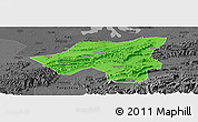 Political Panoramic Map of Chongyang, darken, desaturated