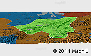 Political Panoramic Map of Chongyang, darken