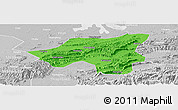 Political Panoramic Map of Chongyang, lighten, desaturated