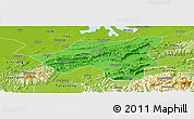 Political Panoramic Map of Chongyang, physical outside