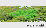 Political Panoramic Map of Chongyang, satellite outside