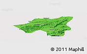 Political Panoramic Map of Chongyang, single color outside
