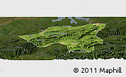 Satellite Panoramic Map of Chongyang, darken