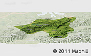 Satellite Panoramic Map of Chongyang, lighten