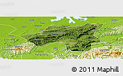 Satellite Panoramic Map of Chongyang, physical outside