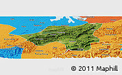 Satellite Panoramic Map of Chongyang, political outside