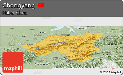 Savanna Style Panoramic Map of Chongyang