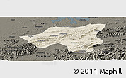 Shaded Relief Panoramic Map of Chongyang, darken
