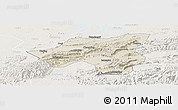 Shaded Relief Panoramic Map of Chongyang, lighten