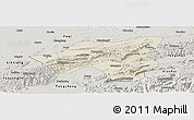 Shaded Relief Panoramic Map of Chongyang, semi-desaturated