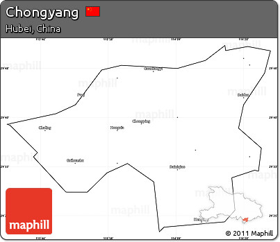 Blank Simple Map of Chongyang, cropped outside