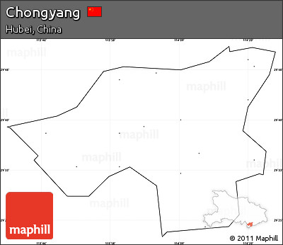 Blank Simple Map of Chongyang, cropped outside, no labels
