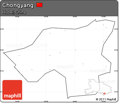 Blank Simple Map of Chongyang, cropped outside, no labels