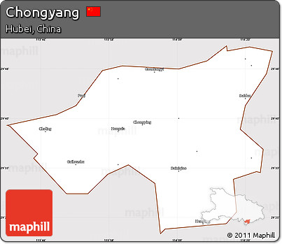 Classic Style Simple Map of Chongyang, cropped outside