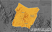 Political 3D Map of Dawu, darken, desaturated