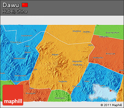 Political 3D Map of Dawu