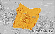 Political 3D Map of Dawu, lighten, desaturated