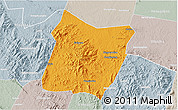 Political 3D Map of Dawu, lighten, semi-desaturated
