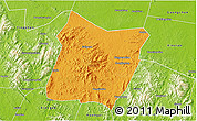 Political 3D Map of Dawu, physical outside
