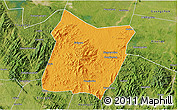 Political 3D Map of Dawu, satellite outside