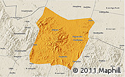 Political 3D Map of Dawu, shaded relief outside