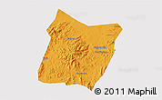 Political 3D Map of Dawu, single color outside