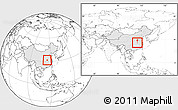 Blank Location Map of Dawu, highlighted country, within the entire country