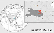 Blank Location Map of Dawu, highlighted country, highlighted parent region
