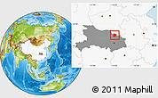 Physical Location Map of Dawu, highlighted country, highlighted parent region