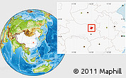 Physical Location Map of Dawu, highlighted country