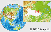 Physical Location Map of Dawu, highlighted parent region