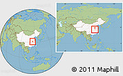 Savanna Style Location Map of Dawu, highlighted country, within the entire country