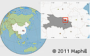Savanna Style Location Map of Dawu, highlighted country, highlighted parent region