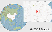 Savanna Style Location Map of Dawu, highlighted country, hill shading