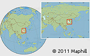 Savanna Style Location Map of Dawu, highlighted parent region, within the entire country