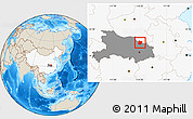 Shaded Relief Location Map of Dawu, highlighted country, highlighted parent region