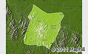 Physical Map of Dawu, darken