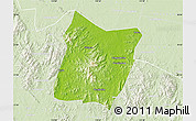 Physical Map of Dawu, lighten