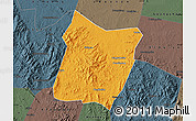 Political Map of Dawu, darken, semi-desaturated