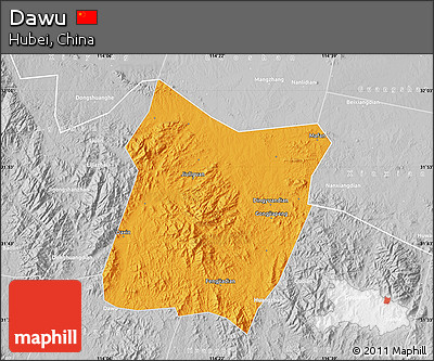 Political Map of Dawu, lighten, desaturated