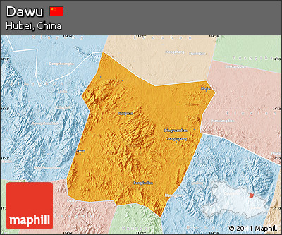 Political Map of Dawu, lighten
