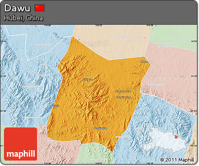 Political Map of Dawu, lighten