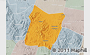 Political Map of Dawu, lighten, semi-desaturated