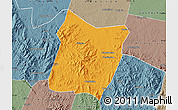 Political Map of Dawu, semi-desaturated